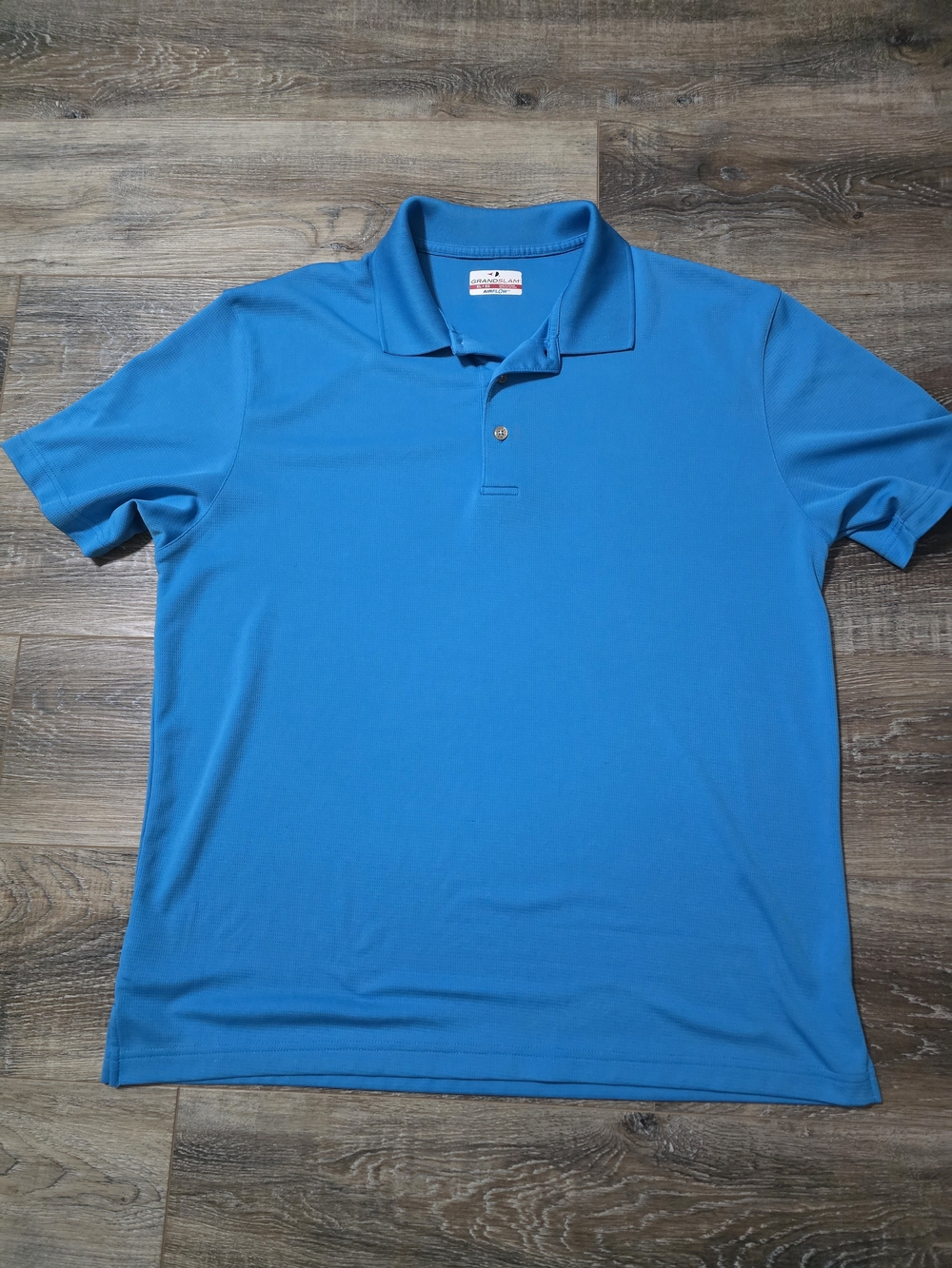 Grand Slam Performance Polo Shirt XL Blue Casual Stretch Mens Golf Dress Shirt